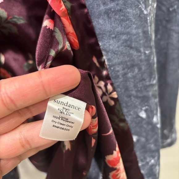 Sundance Beau Velvet Silk Blend Lined Floral Blazet Jacket Women’s Size 4 - Picture 11 of 14